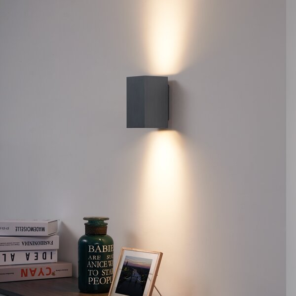 Lampada da parete moderna color canna di fucile quadrata 2 luci GU10 50mm - Sandy