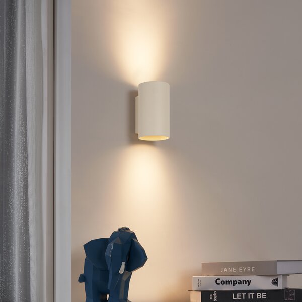 Applique moderna beige GU10 50mm rotonda 2 luci - Sandy