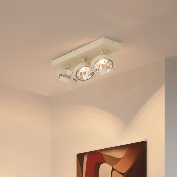 Faretto da soffitto moderno beige G9 rotondo orientabile a 3 luci - Go