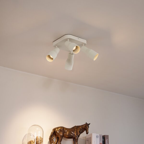 Faretto da soffitto quadrato beige GU10 50 mm 4 luci - Stanley
