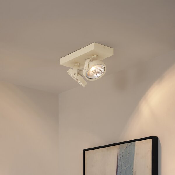 Faretto da soffitto moderno beige G9 girevole e orientabile a 2 luci - Go