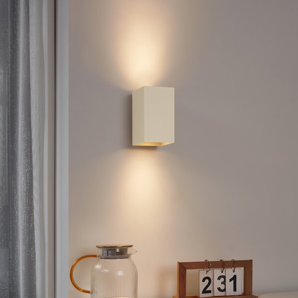 Applique moderna beige GU10 quadrata 2 luci - Sandy