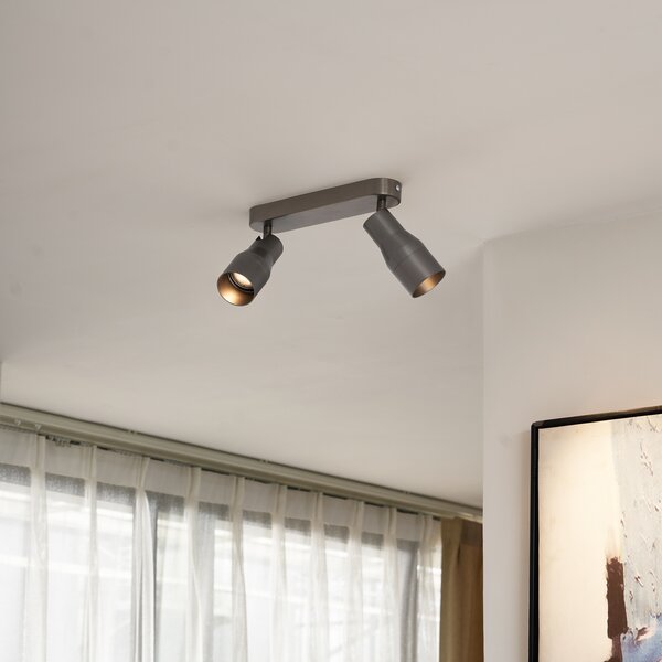 Faretto da soffitto rotondo colore canna di fucile GU10 50 mm 2 luci - Stanley