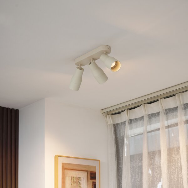 Faretto da soffitto rotondo beige GU10 50mm 3 luci - Stanley