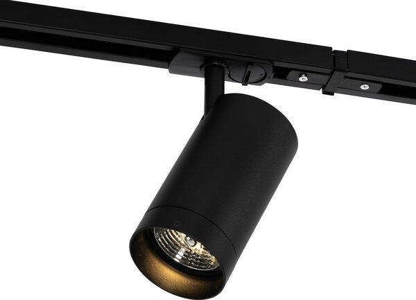 Sistema di illuminazione a binario moderno con 5 faretti neri monofase GU10 70mm - Iconic Jeana Luxe