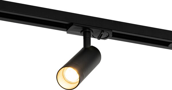 Sistema di illuminazione a binario moderno con 5 faretti nero 1 fase GU10 35mm - Iconic Jeana Luxe