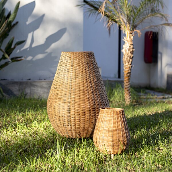 Lampada da terra in rattan dimmerabile IP65 con telecomando - Saona