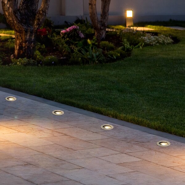 Faretto da terra moderno beige GU10 50mm regolabile IP65 - Delux