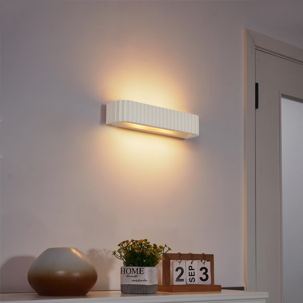 Lampada da parete scandinava beige rettangolare a 2 luci - Plaster