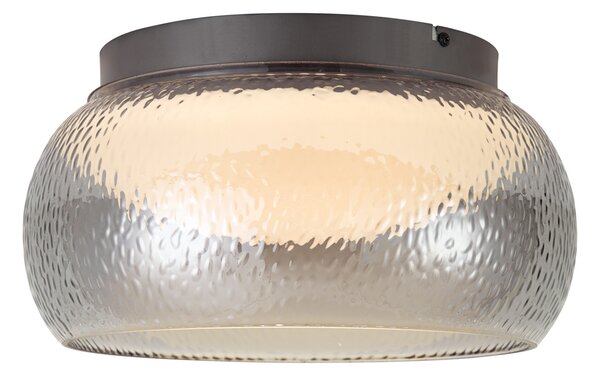 Plafoniera Art Déco color canna di fucile con vetro fumé e LED dimmerabile a 3 fasi - THIMBLE