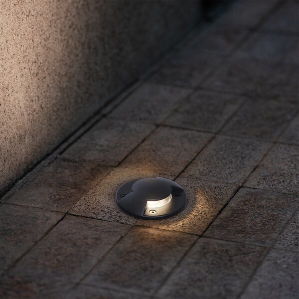 Faretto da terra moderno nero GU10 50mm 2 luci effetto IP65 - Cellar