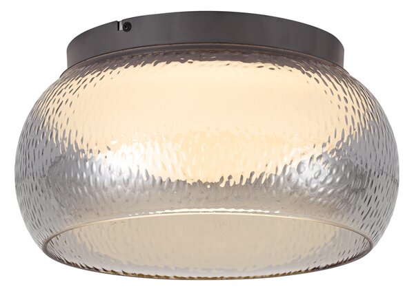 Plafoniera Art Déco color canna di fucile con vetro fumé e LED dimmerabile a 3 fasi - THIMBLE