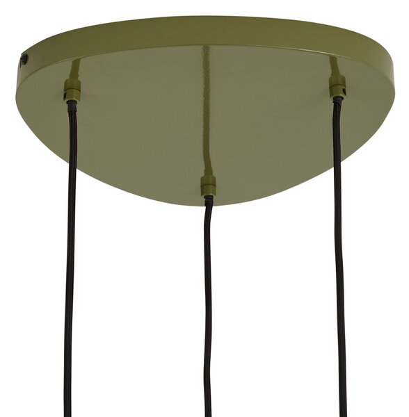 Lampada a sospensione retrò verde con paralume in metallo a 6 luci - Macaron