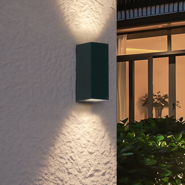 Lampada da parete moderna verde scuro 2 luci GU10 70mm IP54 - Baleno