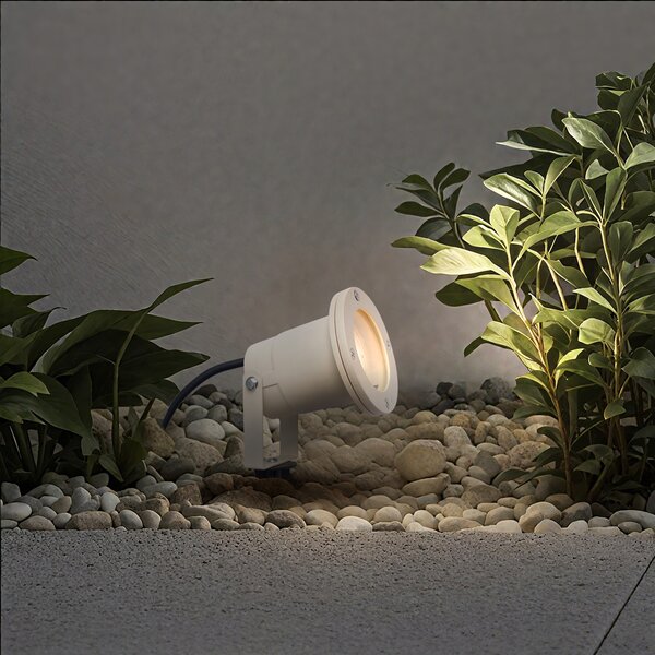 Faretto da giardino a picchetto beige GU10 50mm regolabile IP65 con cavo e spina - Basic