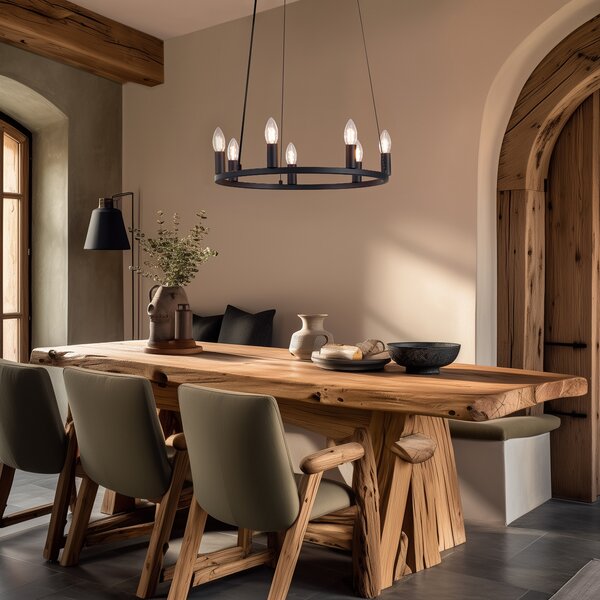 Lampada a sospensione industriale nera a 7 luci - Knight
