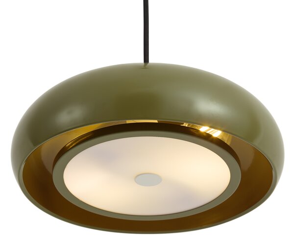 Lampada a sospensione retrò verde con paralume in metallo 2 luci - Macaron
