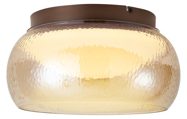 Plafoniera Art Déco marrone con vetro ambrato con LED integrato dimmerabile a 3 fasi - THIMBLE