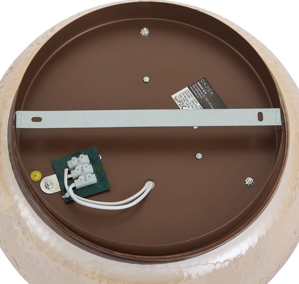 Plafoniera Art Déco marrone con vetro ambrato con LED integrato dimmerabile a 3 fasi - THIMBLE
