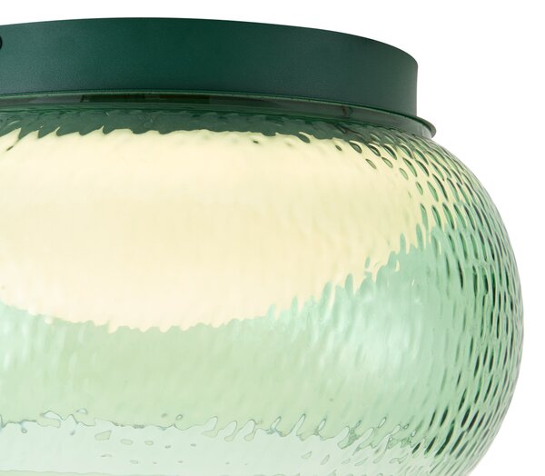 Plafoniera Art Déco verde con vetro e LED integrato dimmerabile a 3 fasi - Thimble