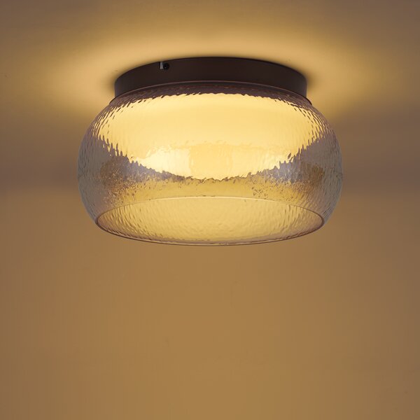 Plafoniera Art Déco marrone con vetro ambrato con LED integrato dimmerabile a 3 fasi - THIMBLE