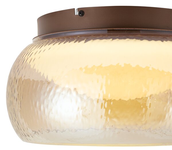 Plafoniera Art Déco marrone con vetro ambrato con LED integrato dimmerabile a 3 fasi - THIMBLE