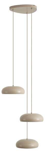 Lampada a sospensione retrò tortora con paralume in metallo a 6 luci - Macaron