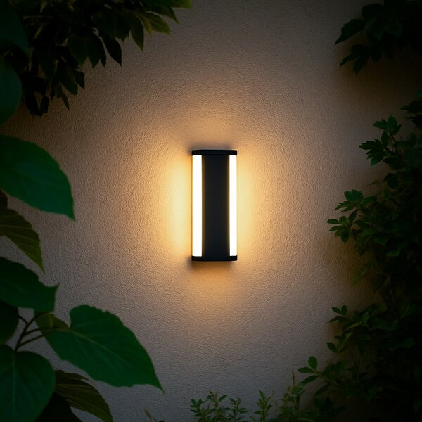 Lampada da parete moderna nera 30cm incl. LED CCT IP54 - Vanya