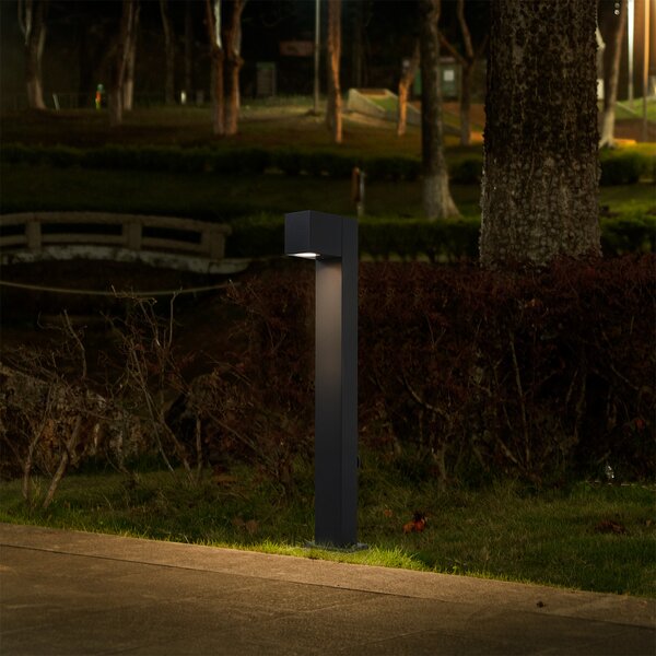 Lampada da esterno nera con picchetto e pressacavo 65cm presa inclusa IP44 - Baleno