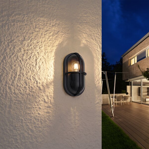 Lampada da parete per esterni nera ovale IP65 - Target