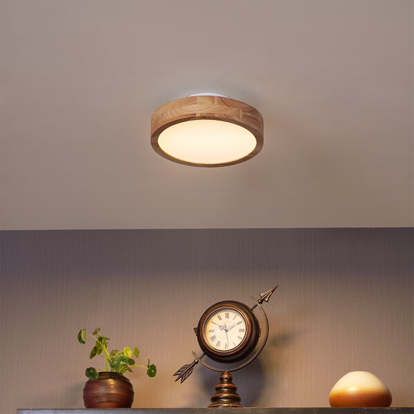 Plafoniera scandinava in legno 30 cm con LED dimmerabile - Pecker
