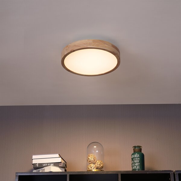 Plafoniera scandinava in legno 40 cm con LED dimmerabile - Pecker