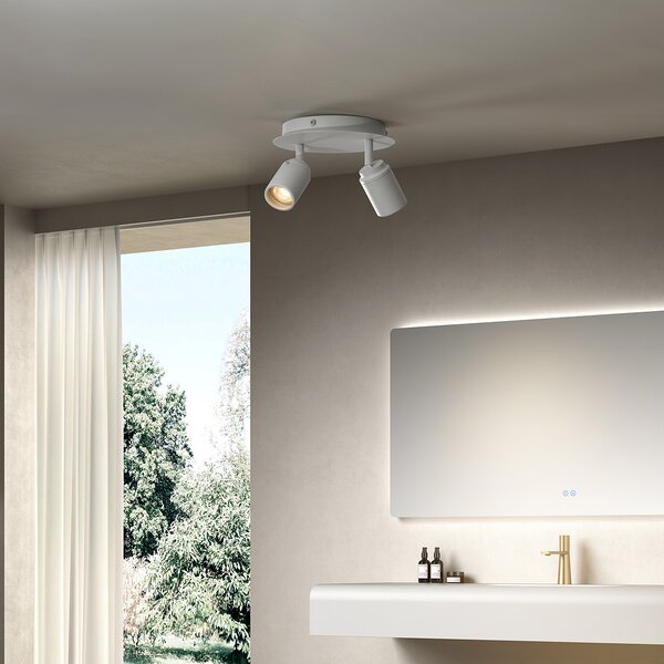 Faretto da bagno moderno bianco 2 luci IP44 - Ducha