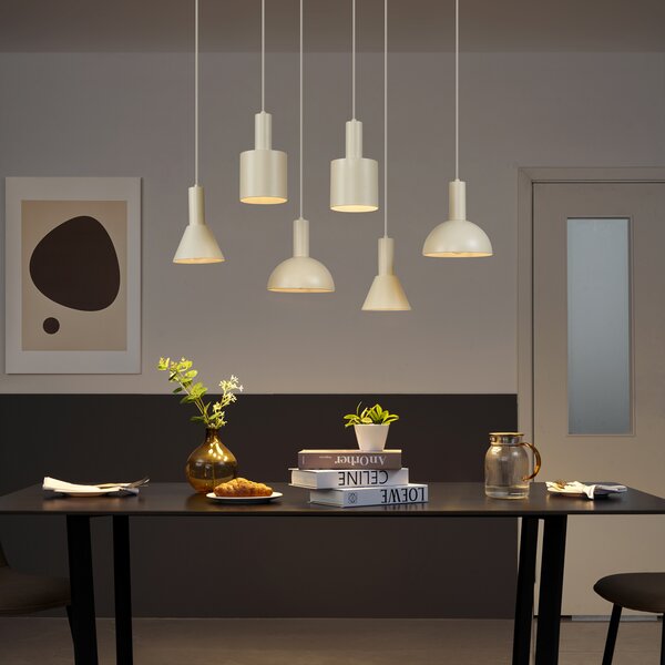 Lampada a sospensione scandinava color crema a 6 luci - Biles