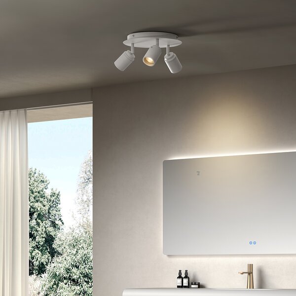 Faretto moderno da bagno bianco 3 luci IP44 - Ducha