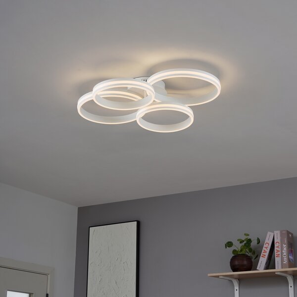 Plafoniera bianca con LED dimmerabile a 3 livelli 4 luci - Navara