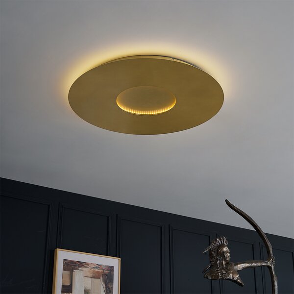 Plafoniera moderna oro 60cm incl. LED dimmerabile a 3 livelli - Morning