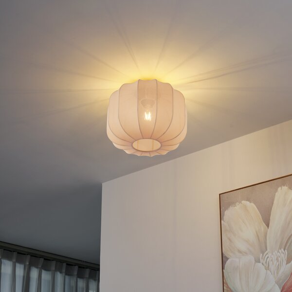 Plafoniera Japandi oro con paralume beige - Pluni