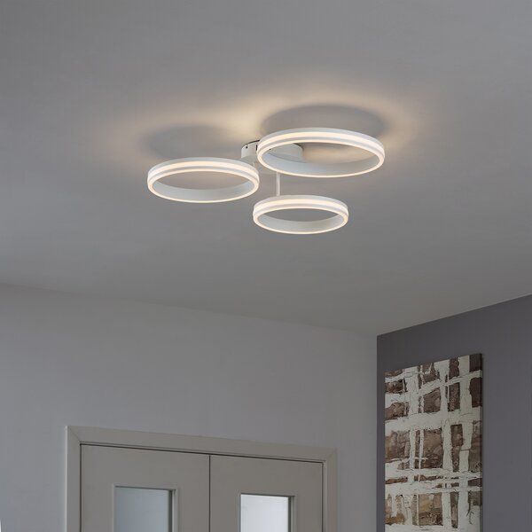 Plafoniera bianca con LED dimmerabile a 3 livelli 3 luci - Navara
