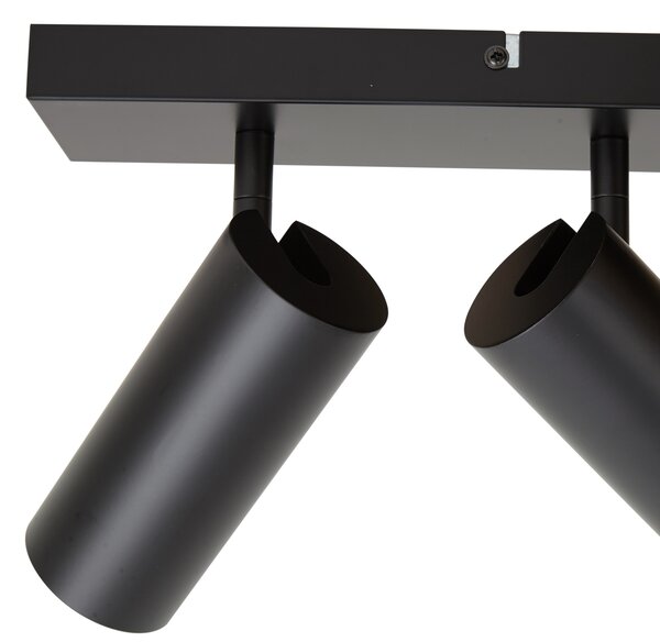 Faretto da soffitto moderno nero 4 luci orientabili - Renna