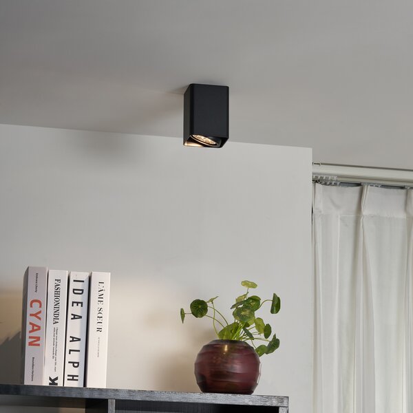 Faretto da superficie di design nero GU10 70mm orientabile e inclinabile - Vox