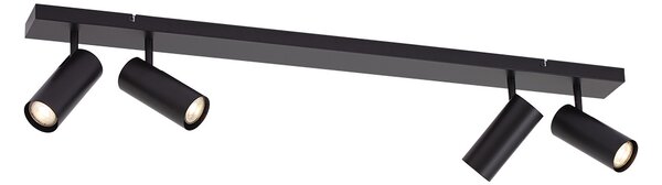 Faretto da soffitto moderno nero 4 luci orientabili - Renna