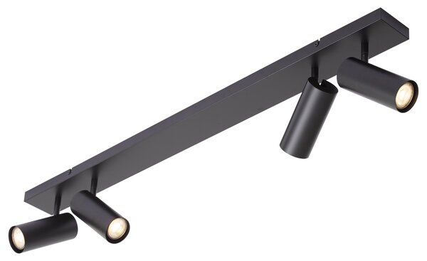 Faretto da soffitto moderno nero 4 luci orientabili - Renna