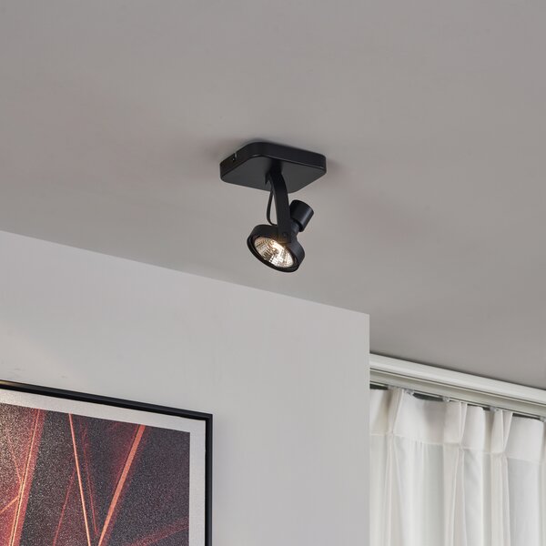 Faretto da soffitto di design nero GU10 70mm orientabile e inclinabile - Vo
