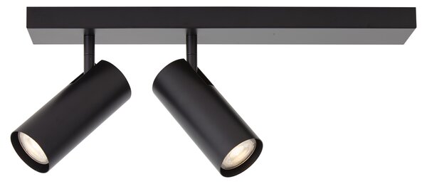 Faretto da soffitto moderno nero a 2 luci orientabili - Renna