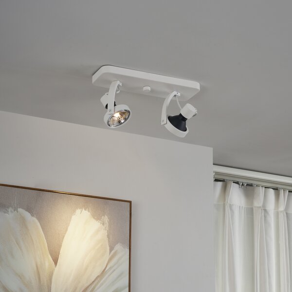 Faretto da soffitto di design bianco GU10 70mm 2-luci regolabile - Vo