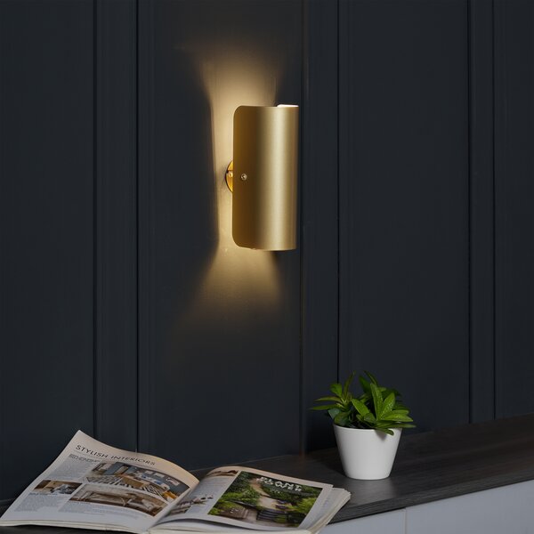 Lampada da parete moderna oro 2 luci - Gotthard