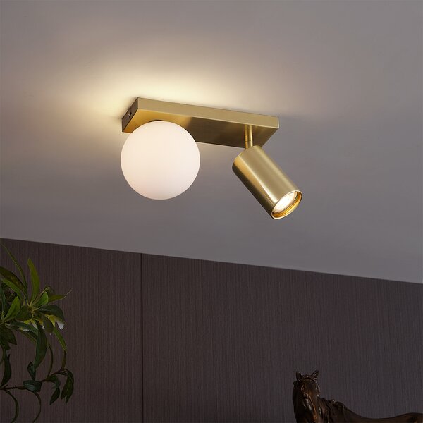 Plafoniera moderna in ottone a 2 luci inclinabile - Lesly