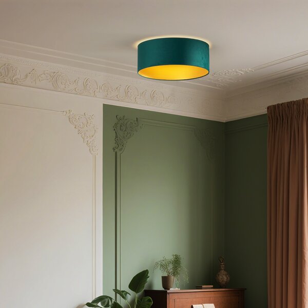 Plafoniera moderna verde velluto 40cm incl. LED dimmerabile a 3 livelli - Sue