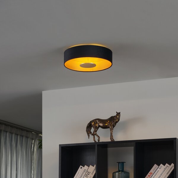 Plafoniera moderna in velluto nero con LED dimmerabile a 3 livelli - Bredow